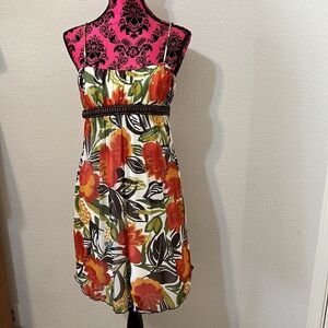 City Triangles Tropical Summer Spaghetti Strap MIDI Dress - Size S